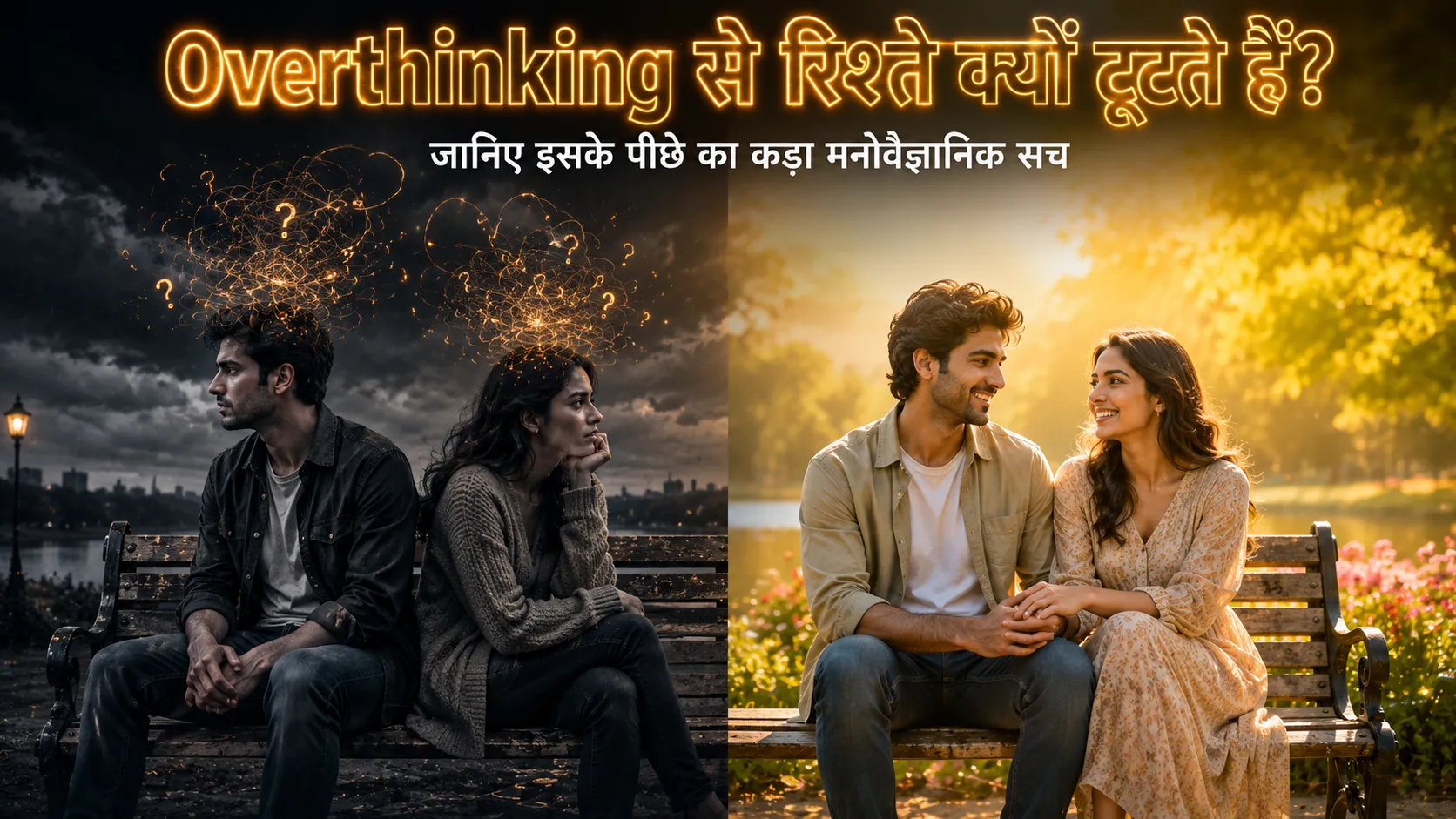 Overthinking से रिश्ते क्यों टूटते हैं? जानिए असली वजह Overthinking से रिश्ते क्यों टूटते हैं, ओवरथिंकिंग का इलाज, मानसिक शांति और सच्चा प्यार